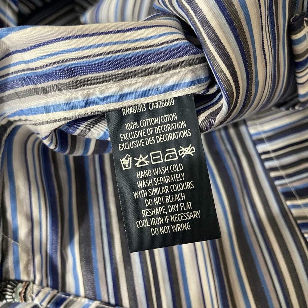 Robert Graham Shirt men's 3XL Button Up Striped Long Sleeve Designer Blue Casual - Picture 8 of 13